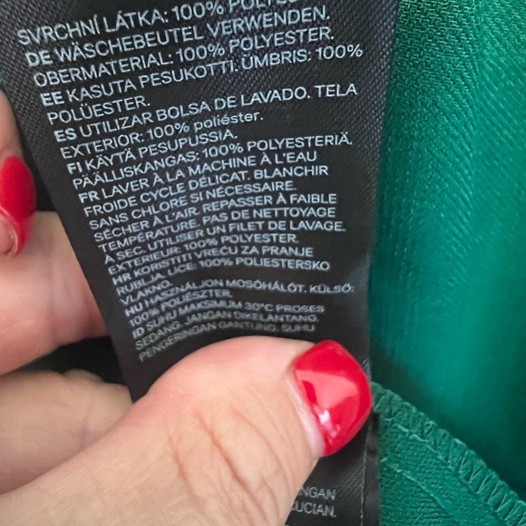 H&M SZ 2 Green Lace Sleeve Dress - Picture 6 of 13